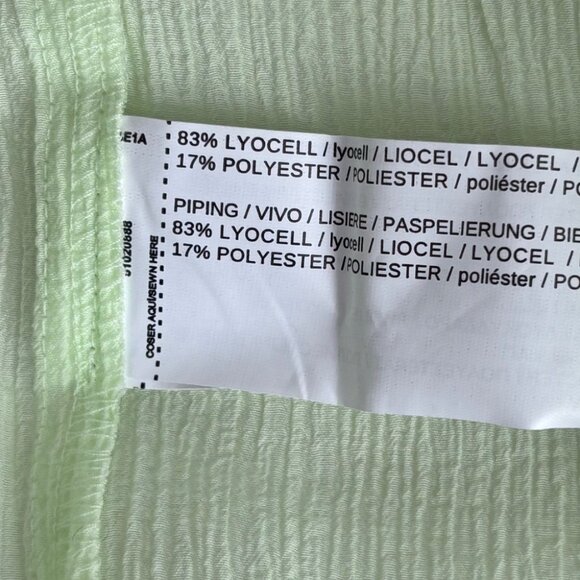 MANGO PASTEL APPLE GREEN TEXTURED LYOCELL BLEND TOP, SZ. M - Picture 5 of 5